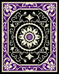 Regal Purple Cream Black Floral Medallion Rug