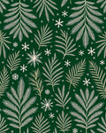 Green Forest Snowflake Garland Rug