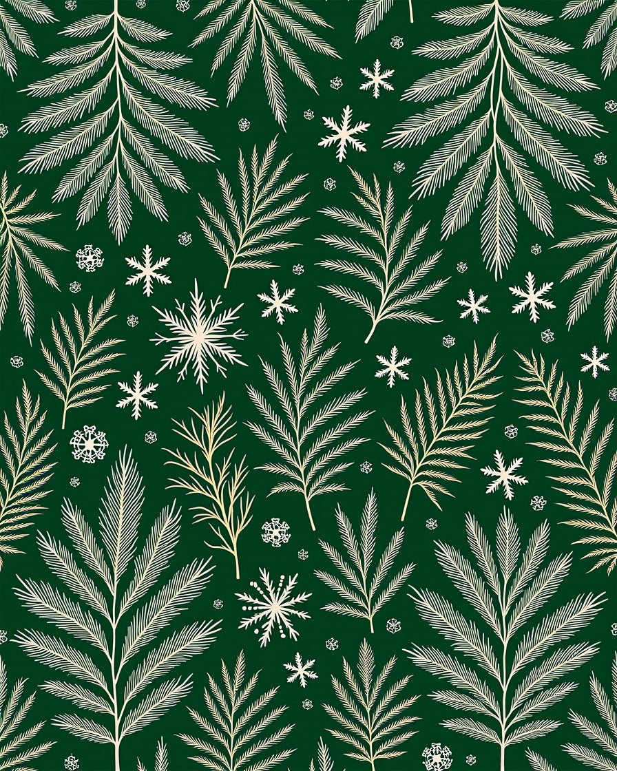 Green Forest Snowflake Garland Rug