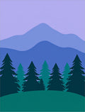Misty Mountain Forest Landscape Rug