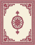 Crimson Cream Mandala Corner Flourish Rug