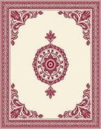Crimson Cream Mandala Corner Flourish Rug