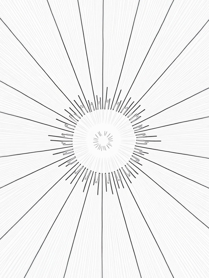 Radial Sunburst Lines Rug