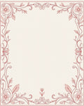 Ornate Blush Floral Vine Borders Rug