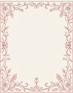 Ornate Blush Floral Vine Borders Rug
