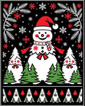 Charming Snowman Forest Wonderland Rug