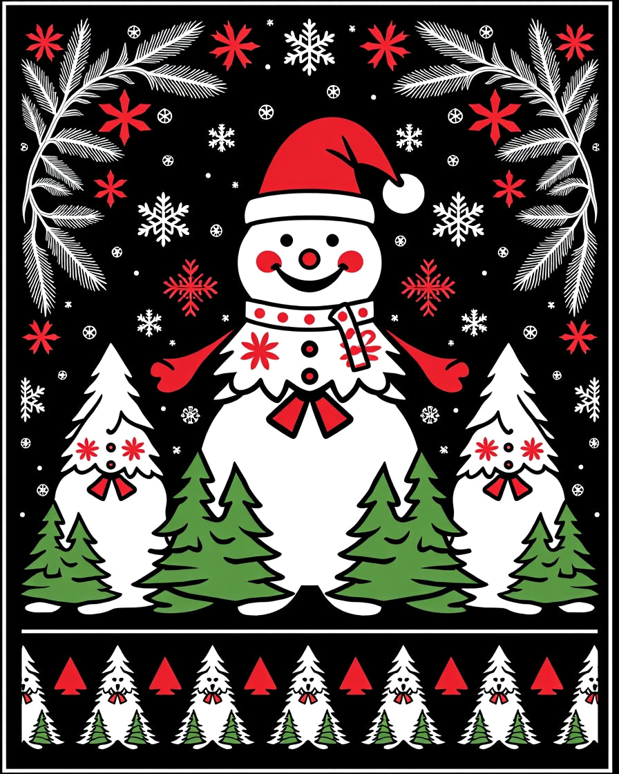 Charming Snowman Forest Wonderland Rug