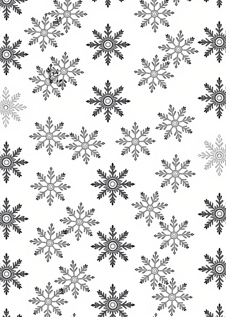 Black White Snowflake Repeat Rug