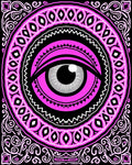 Vibrant Pink All Seeing Eye Mandala Rug