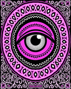 Vibrant Pink All Seeing Eye Mandala Rug