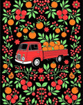 Red Truck Harvest Organic Fruit Rug