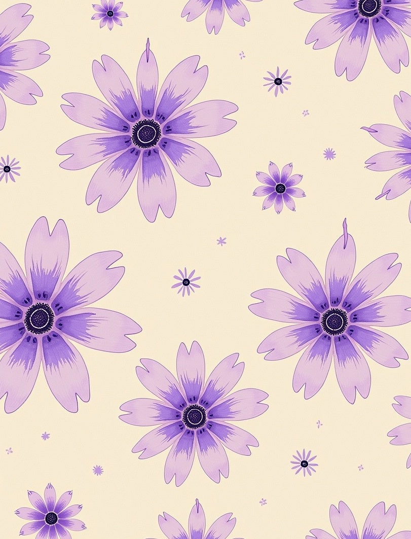 Whimsical Purple Daisy Meadow Rug