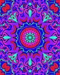 Radiant Magenta Teal Flower Psychedelic Rug