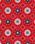 Red White Floral Medallion Geometric Rug