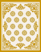 Golden Blossom Arrangement Rug