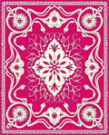 Vibrant Pink Floral Art Nouveau Rug
