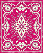 Vibrant Pink Floral Art Nouveau Rug