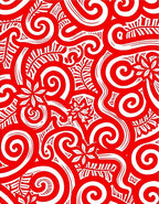 Bold Red Swirl Floral Rapport Rug