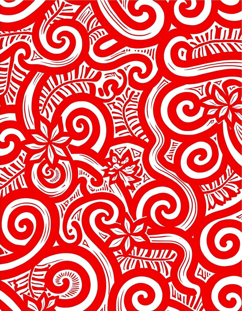 Bold Red Swirl Floral Rapport Rug