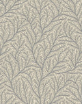 Neutral Beige Organic Branching Vines Rug