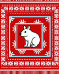 Winter White Rabbit Snowflake Border Rug