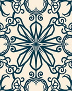 Navajo Teal Floral Scroll Rug