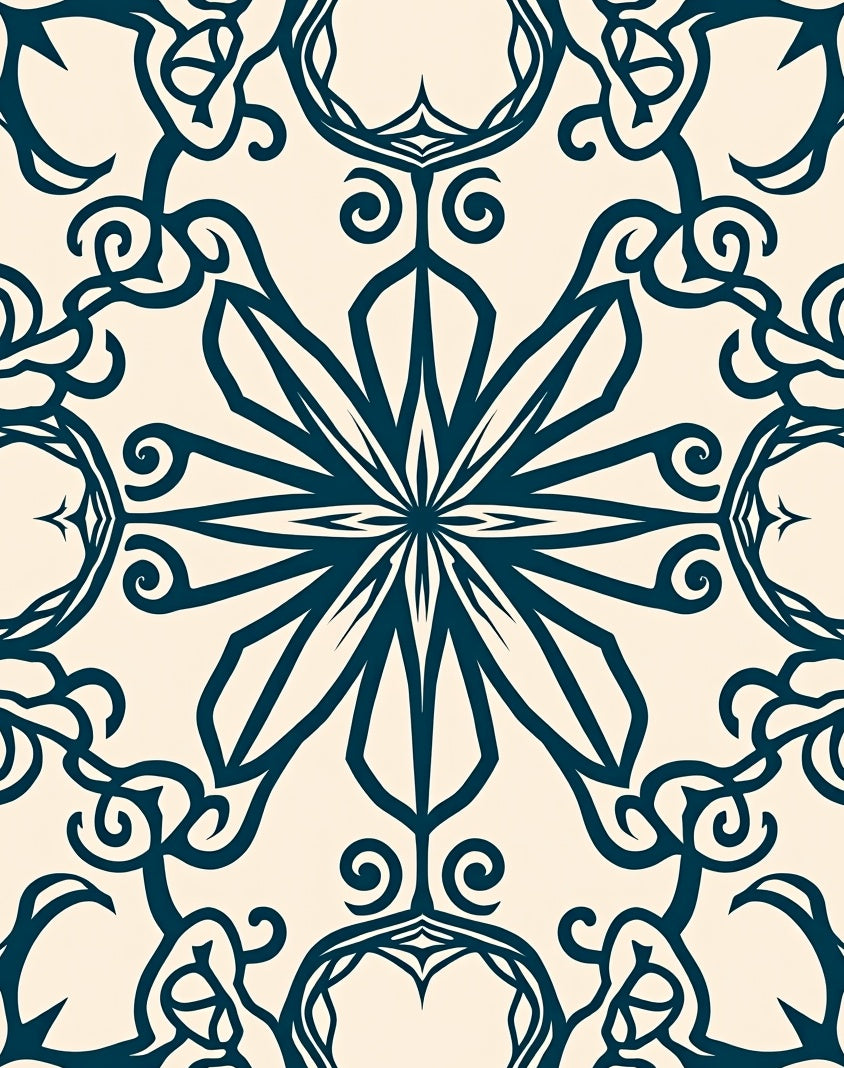 Navajo Teal Floral Scroll Rug