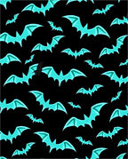 Aqua Bats Flying Halloween Night Rug