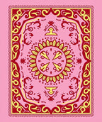 Crimson Yellow Sun Mandala Rug