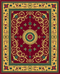 Rich Maroon Floral Medallion Heritage Rug