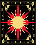 Bold Red Starburst Frame Rug