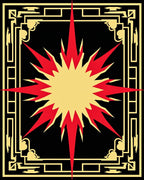Bold Red Starburst Frame Rug