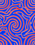 Crimson Curving Lines Blue Swirl Rug