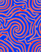 Crimson Curving Lines Blue Swirl Rug