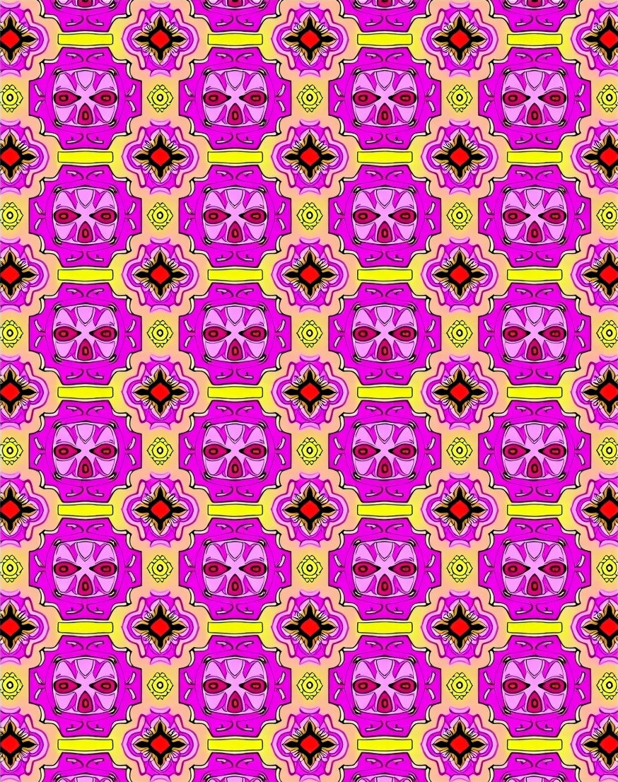 Vibrant Pink Ornate Floral Medallion Rug