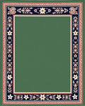 Green Deep Blue Floral Star Medallion Rug