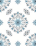 Pale Blue Snowflake Medallion Collection Rug