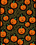 Halloween Orange Jack O Lantern Foliage Rug