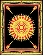 Bold Yellow Sunburst Mandala Frame Rug