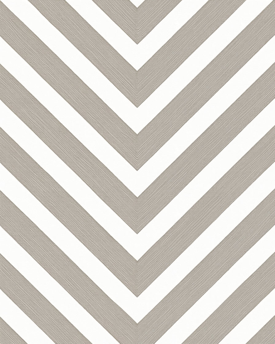 Subtle Taupe White Chevron Rug