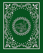 Emerald Green Botanical Machine Frame Rug