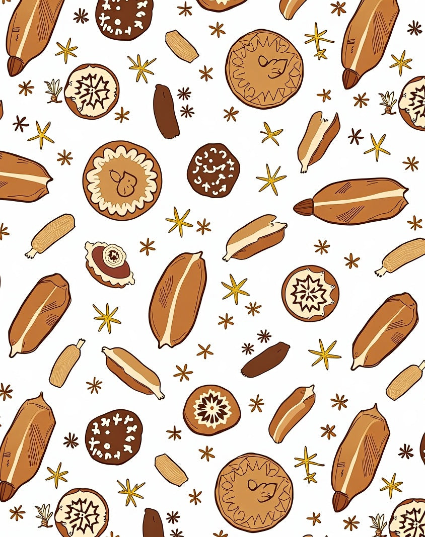 Earthy Brown Toasted Bread Stars Rug