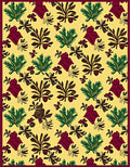Yellow Floral Leaf Medallion Rug