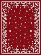 Holiday Twig Sparse Snowflakes Rug