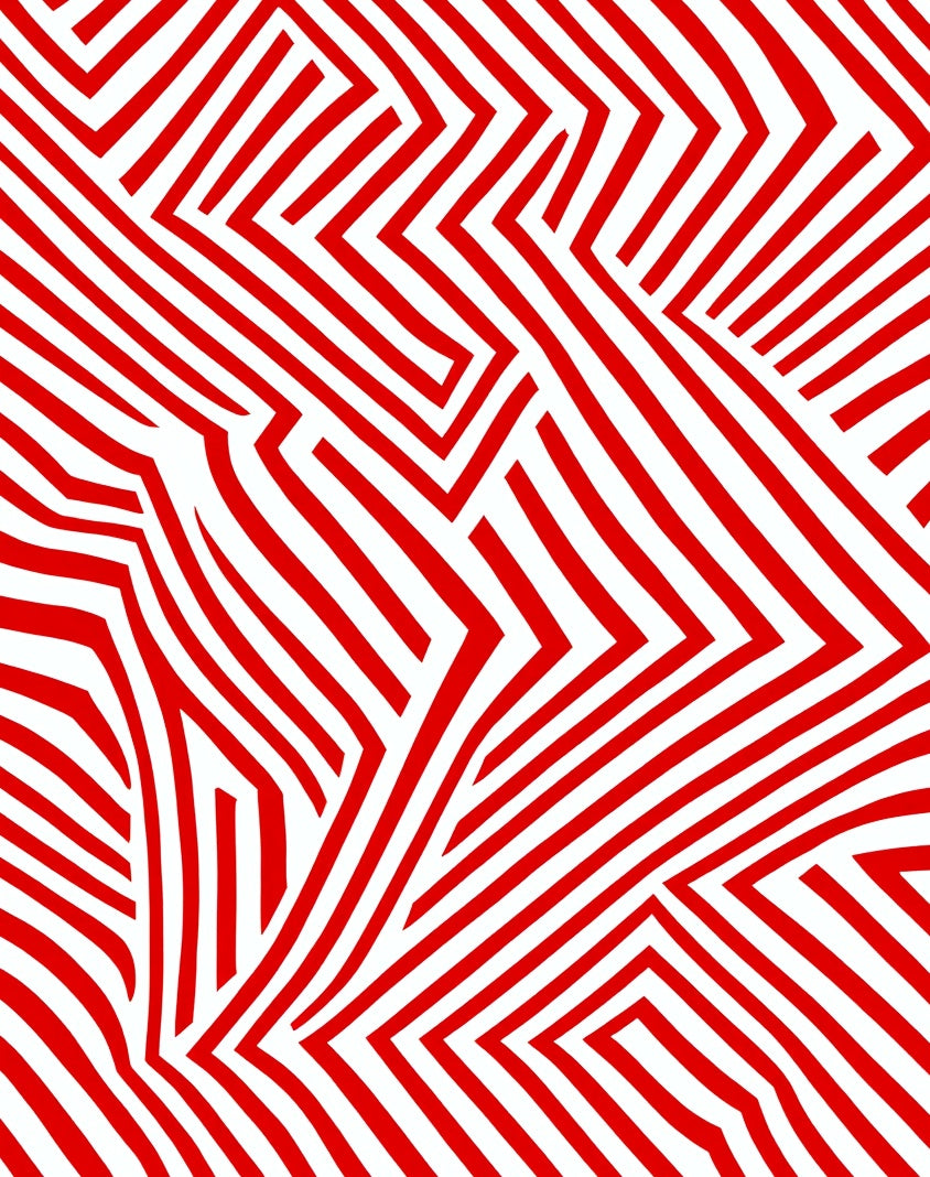 Crimson Angular Jagged Lines Rug