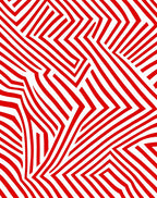 Crimson Angular Jagged Lines Rug