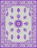 Ornate Purple Blossom Medallion Rug
