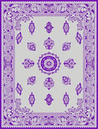 Ornate Purple Blossom Medallion Rug