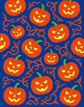 Orange Jack O Lantern Halloween Swirls Rug