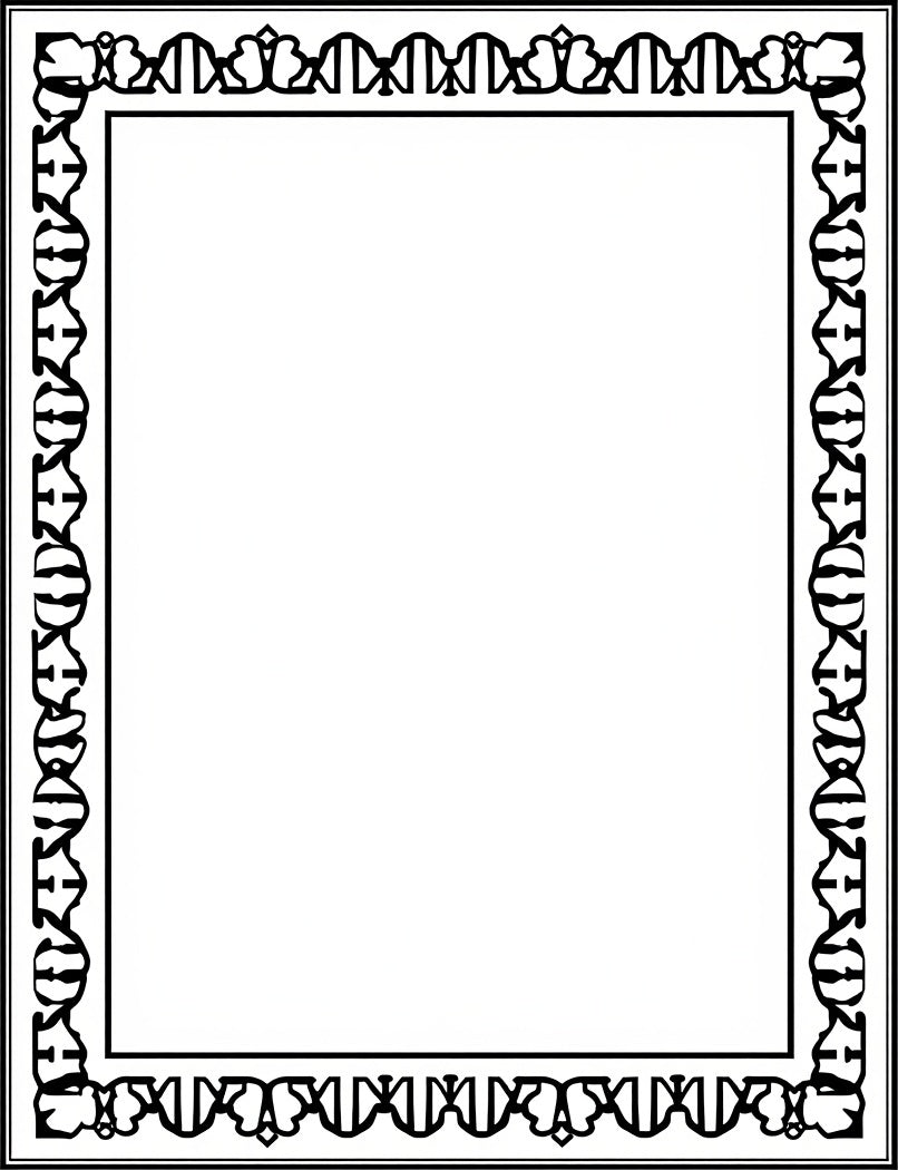 Black White DNA Double Helix Border Rug